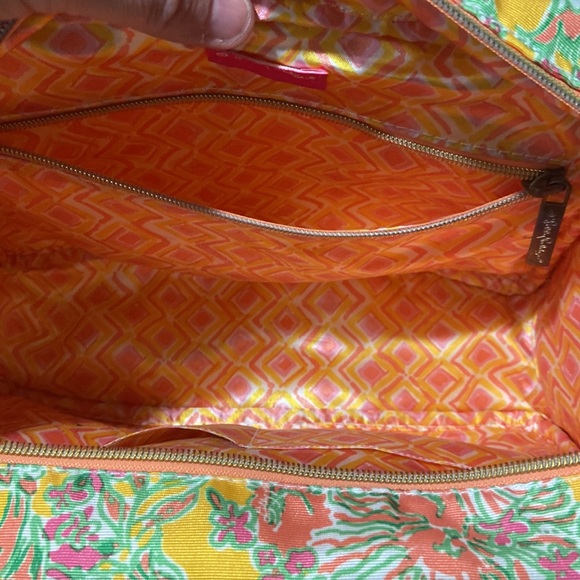 Lilly Pulitzer Orange Multi Color Makeup Tote Purse EUC Target Collaboration - Picture 16 of 17